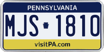 PA license plate MJS1810