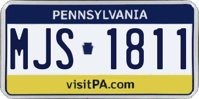 PA license plate MJS1811