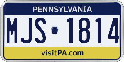 PA license plate MJS1814