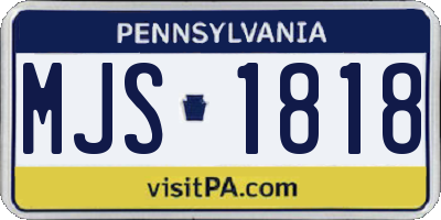 PA license plate MJS1818