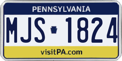 PA license plate MJS1824