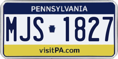 PA license plate MJS1827