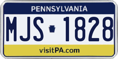 PA license plate MJS1828
