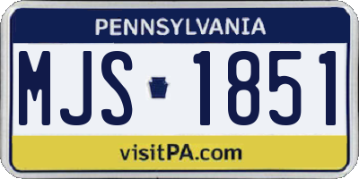 PA license plate MJS1851