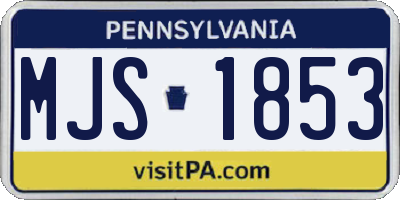 PA license plate MJS1853