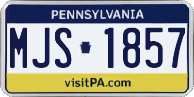 PA license plate MJS1857