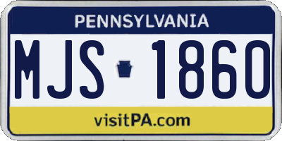 PA license plate MJS1860