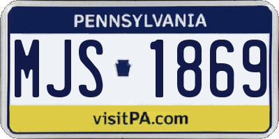 PA license plate MJS1869