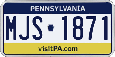PA license plate MJS1871