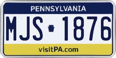 PA license plate MJS1876