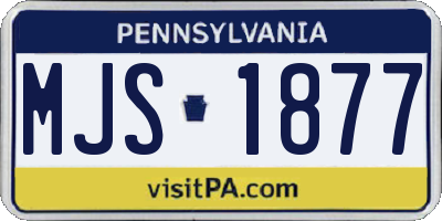 PA license plate MJS1877
