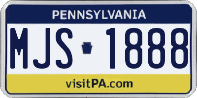 PA license plate MJS1888