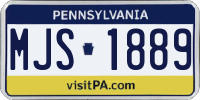 PA license plate MJS1889