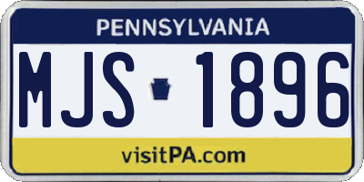 PA license plate MJS1896
