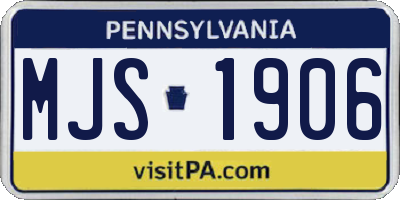 PA license plate MJS1906