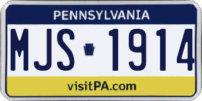 PA license plate MJS1914