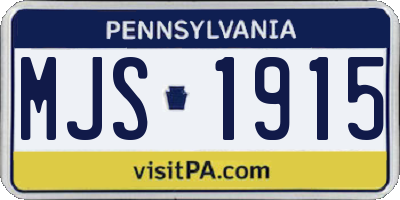 PA license plate MJS1915
