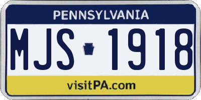 PA license plate MJS1918