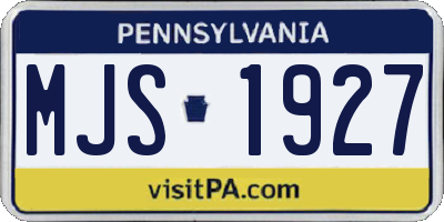 PA license plate MJS1927
