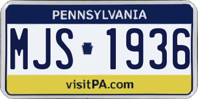 PA license plate MJS1936