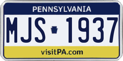 PA license plate MJS1937