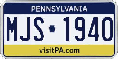 PA license plate MJS1940