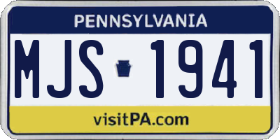 PA license plate MJS1941