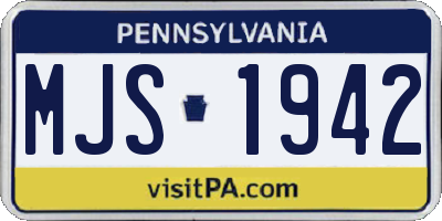 PA license plate MJS1942