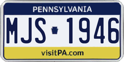 PA license plate MJS1946