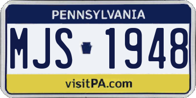PA license plate MJS1948