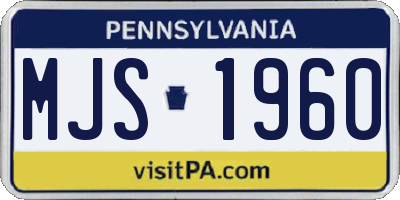 PA license plate MJS1960