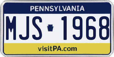 PA license plate MJS1968