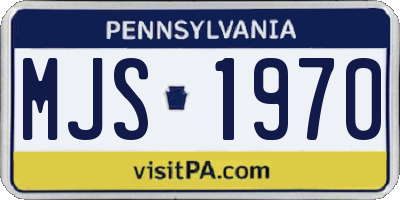 PA license plate MJS1970