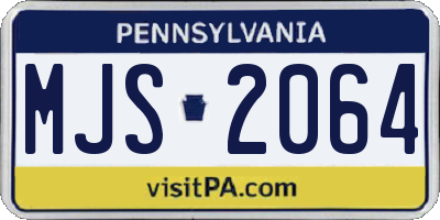 PA license plate MJS2064
