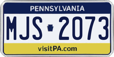 PA license plate MJS2073