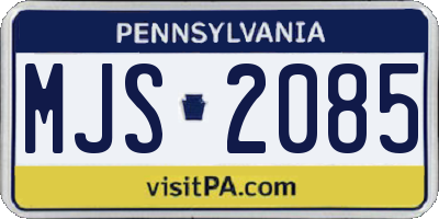PA license plate MJS2085