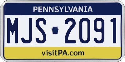 PA license plate MJS2091