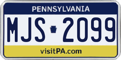 PA license plate MJS2099