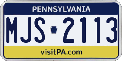 PA license plate MJS2113