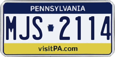 PA license plate MJS2114