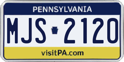 PA license plate MJS2120