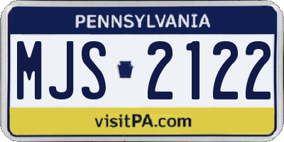 PA license plate MJS2122