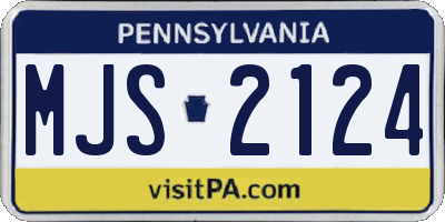 PA license plate MJS2124