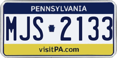 PA license plate MJS2133