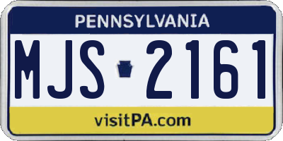 PA license plate MJS2161