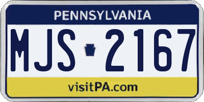 PA license plate MJS2167