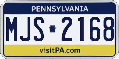 PA license plate MJS2168
