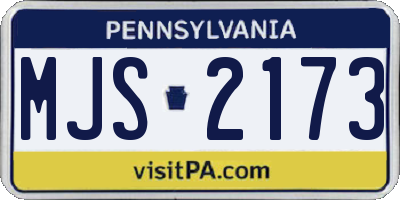 PA license plate MJS2173