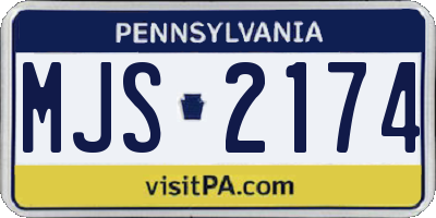 PA license plate MJS2174