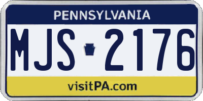 PA license plate MJS2176